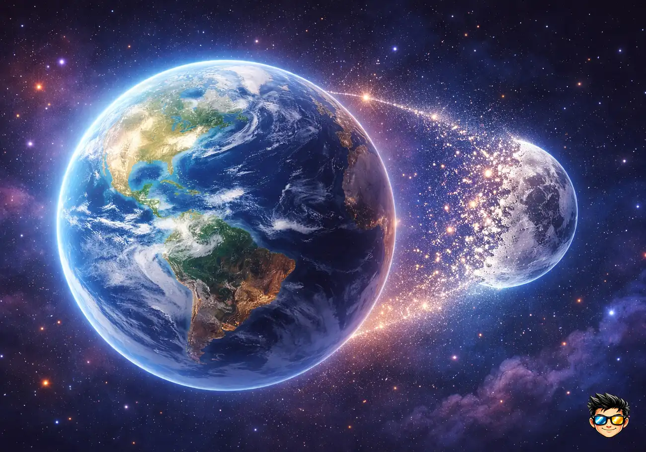 Qué Pasaría Si La Luna Desapareciera De Repente 1 tierra en el espacio con la luna desapareciendo de su orbita