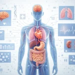 curiosidades del cuerpo humano con organos resaltados mostrando sistemas internos