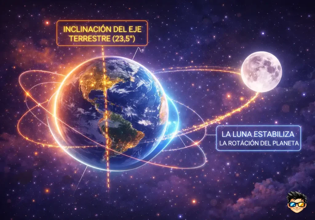 Qué Pasaría Si La Luna Desapareciera De Repente 3 inclinacion del eje de la tierra estabilizada por la gravedad de la luna