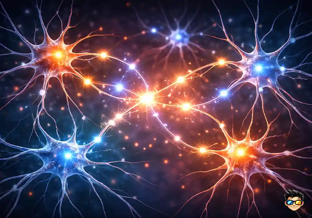 Cómo Se Forman Los Recuerdos En El Cerebro 2 neuronas conectándose mediante sinapsis durante la formación de recuerdos en el cerebro