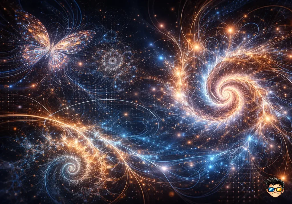 representacion del efecto mariposa con pequeñas acciones generando grandes consecuencias