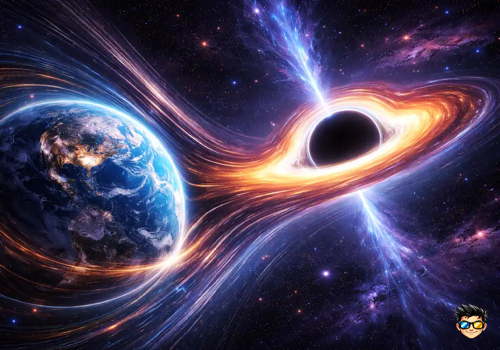 Qué Pasaría Si Un Agujero Negro Se Acercara A La Tierra 3 planeta tierra siendo afectado por la gravedad de un agujero negro cercano