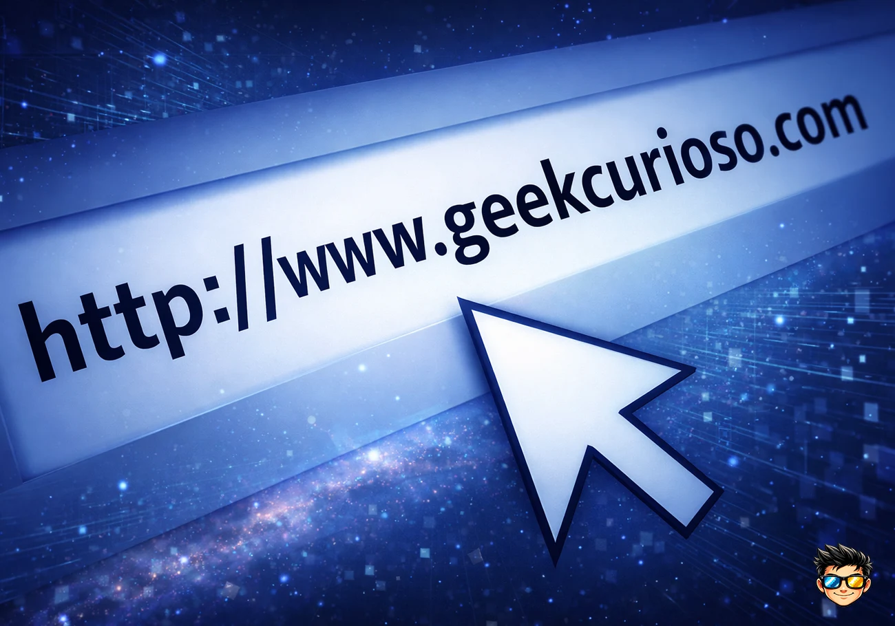 Una barra de direccion de un navegador web que indica la forma cómo funciona internet