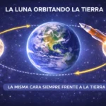 cara visible y lado oscuro de la luna en el espacio