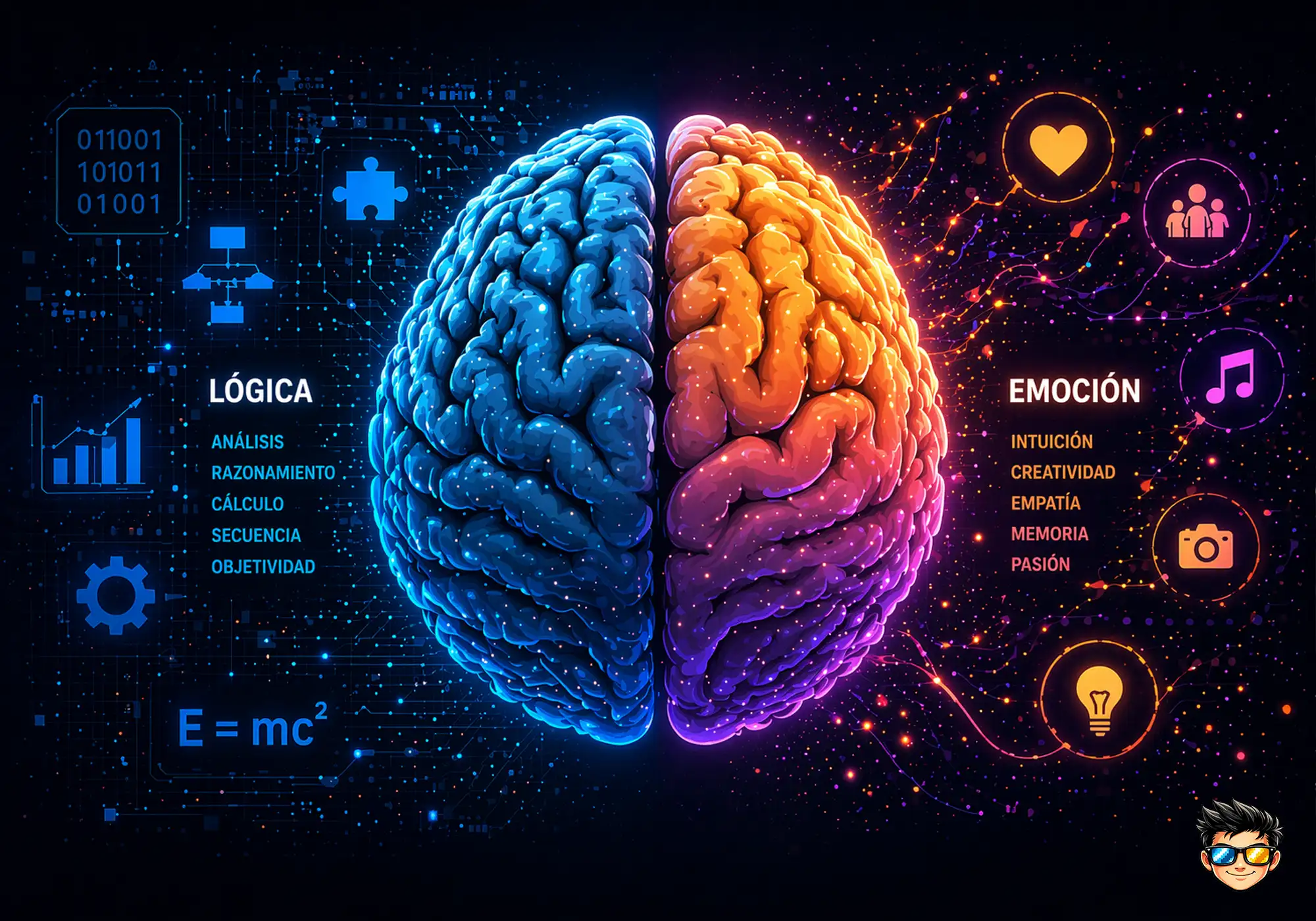 7 Errores Del Cerebro Que Afectan Tu Vida Diaria 1 cerebro humano mostrando conflicto entre razon y emociones