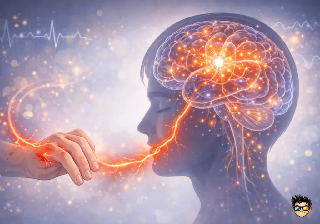 cerebro procesando señales de dolor en el sistema nervioso