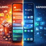 comparacion celular lento vs celular optimizado limpio
