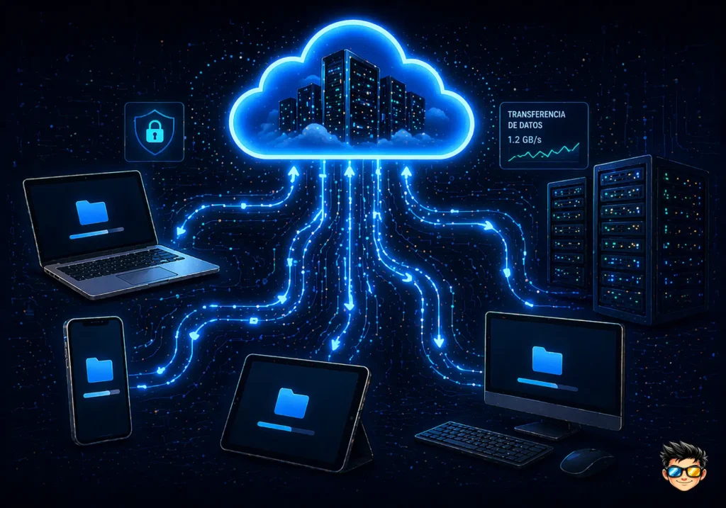 flujo de datos entre usuario y servidores en la nube