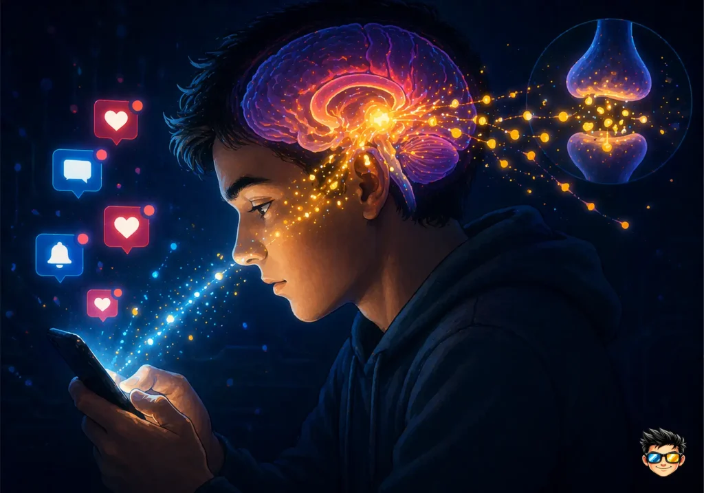 liberacion de dopamina por uso de redes sociales