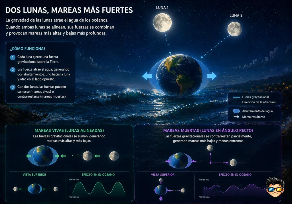 mareas intensas provocadas por dos lunas