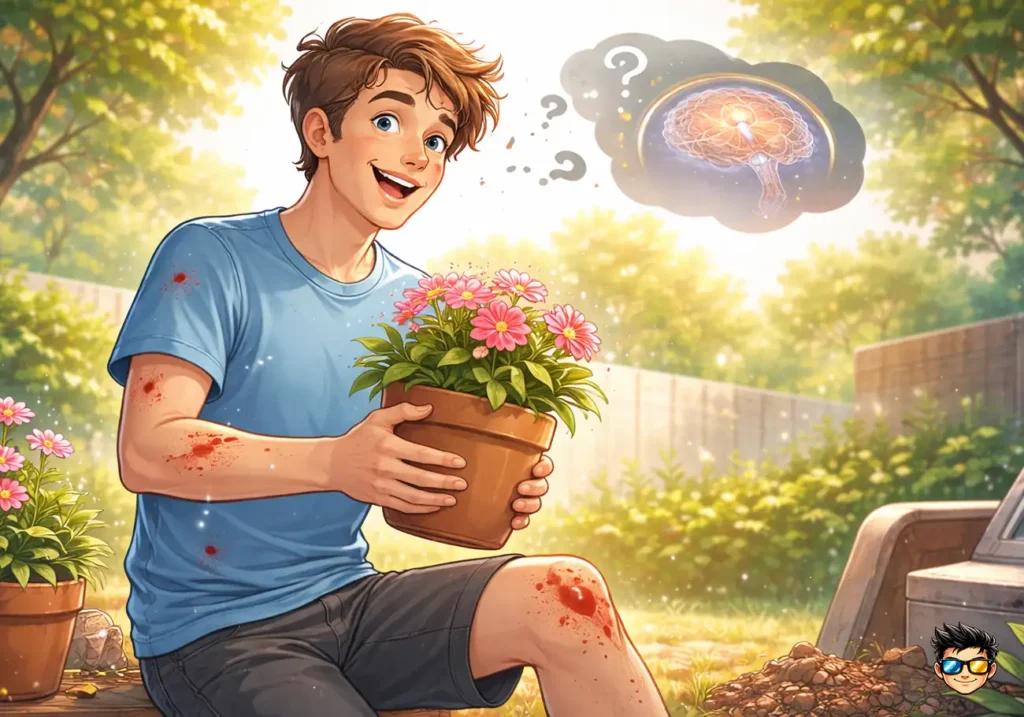 persona con lesiones sin percibir dolor en el cuerpo