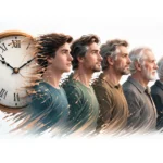 representacion del paso del tiempo en una persona a medida que envejece